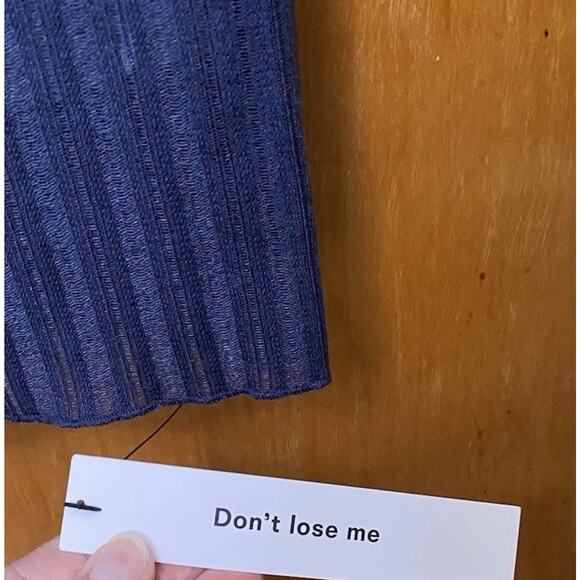 NWT Reformation Arabella Knit Mock Neck Midi Ribbed Dress Sz XS Maxi Blue 90s - Picture 5 of 8